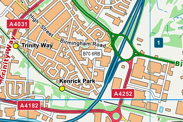 B70 6RB map - OS VectorMap District (Ordnance Survey)