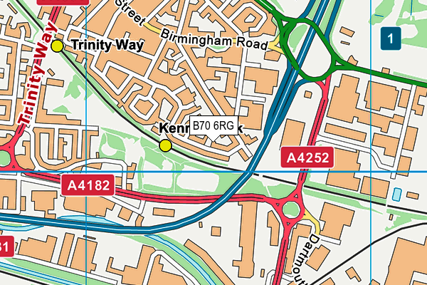 B70 6RG map - OS VectorMap District (Ordnance Survey)