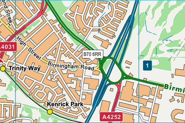 B70 6RR map - OS VectorMap District (Ordnance Survey)