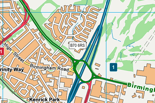 B70 6RS map - OS VectorMap District (Ordnance Survey)