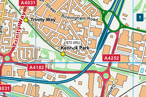 B70 6RU map - OS VectorMap District (Ordnance Survey)