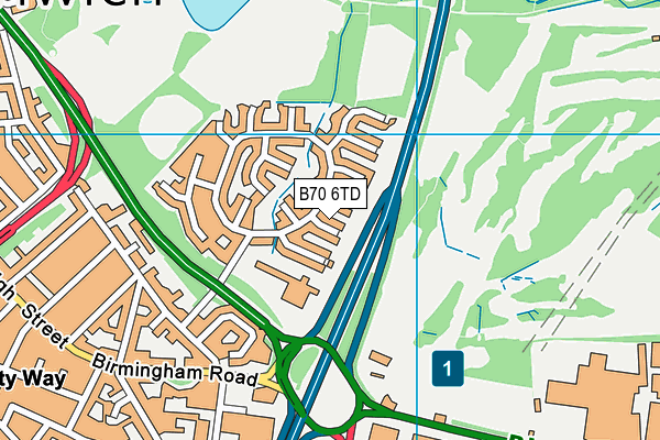 B70 6TD map - OS VectorMap District (Ordnance Survey)