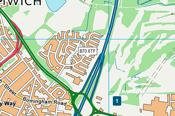 B70 6TF map - OS VectorMap District (Ordnance Survey)