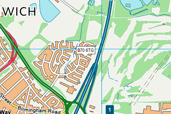 B70 6TG map - OS VectorMap District (Ordnance Survey)
