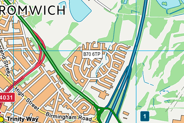 B70 6TP map - OS VectorMap District (Ordnance Survey)