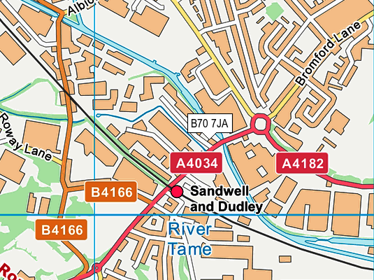 B70 7JA map - OS VectorMap District (Ordnance Survey)