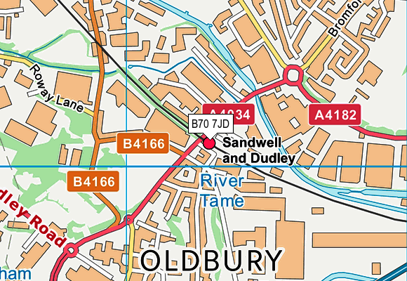 B70 7JD map - OS VectorMap District (Ordnance Survey)