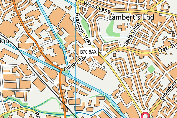 B70 8AX map - OS VectorMap District (Ordnance Survey)
