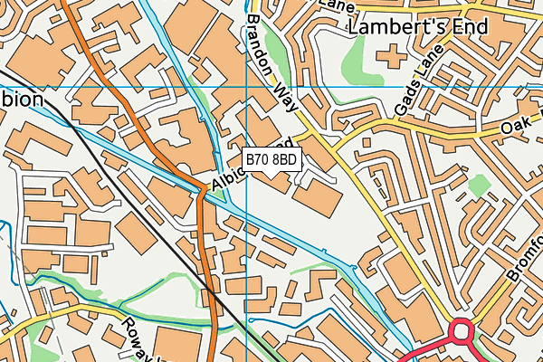 B70 8BD map - OS VectorMap District (Ordnance Survey)