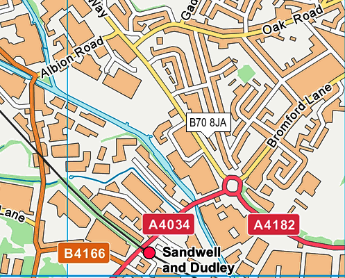 B70 8JA map - OS VectorMap District (Ordnance Survey)