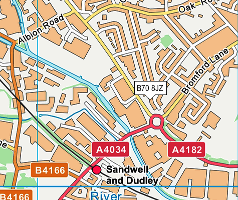 B70 8JZ map - OS VectorMap District (Ordnance Survey)