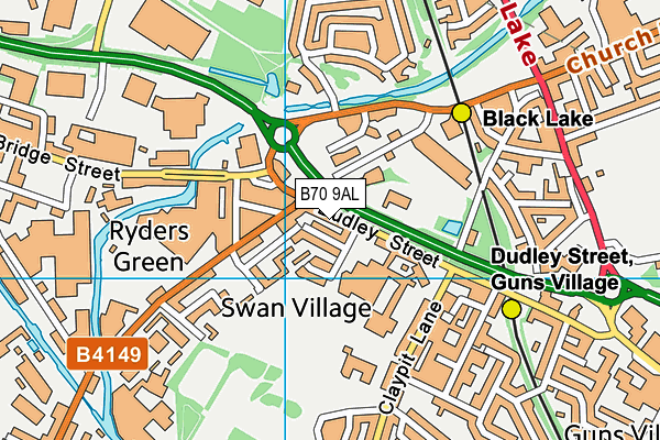 B70 9AL map - OS VectorMap District (Ordnance Survey)