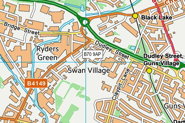 B70 9AP map - OS VectorMap District (Ordnance Survey)