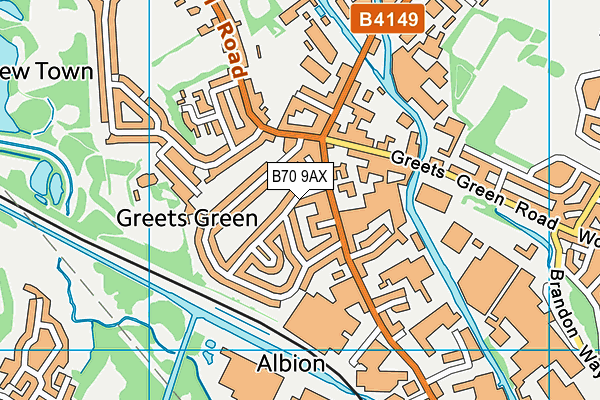 B70 9AX map - OS VectorMap District (Ordnance Survey)