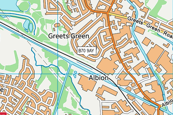 B70 9AY map - OS VectorMap District (Ordnance Survey)