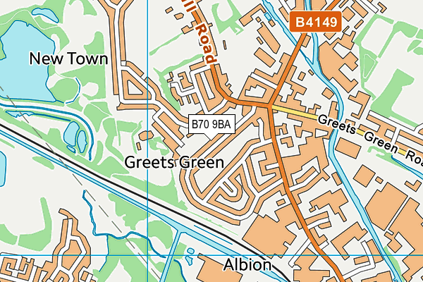 B70 9BA map - OS VectorMap District (Ordnance Survey)