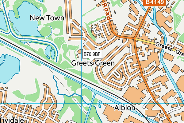 B70 9BF map - OS VectorMap District (Ordnance Survey)