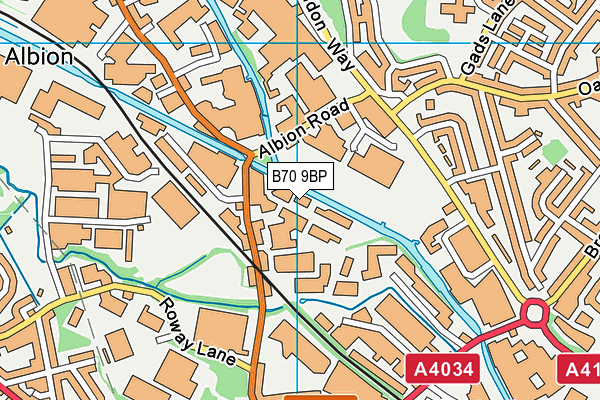 B70 9BP map - OS VectorMap District (Ordnance Survey)
