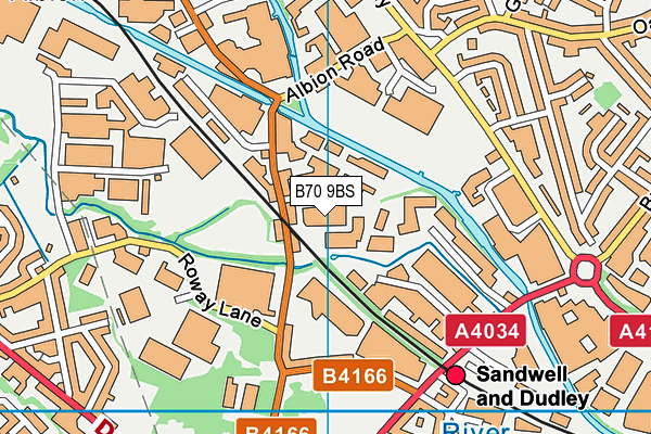 B70 9BS map - OS VectorMap District (Ordnance Survey)