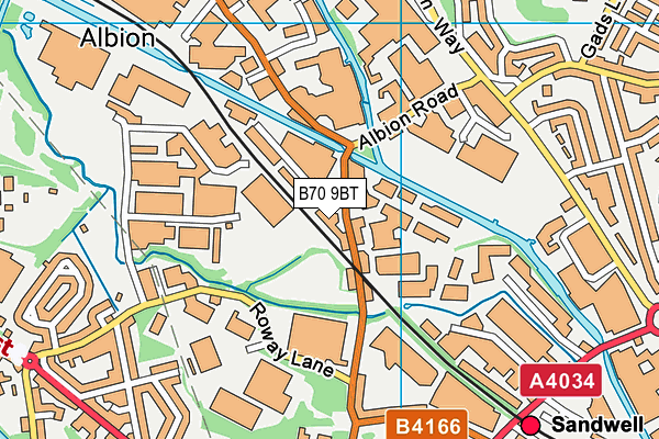 B70 9BT map - OS VectorMap District (Ordnance Survey)