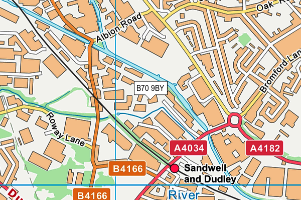 B70 9BY map - OS VectorMap District (Ordnance Survey)