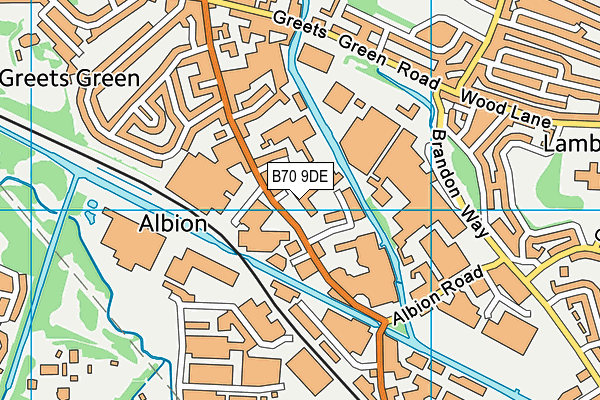 B70 9DE map - OS VectorMap District (Ordnance Survey)