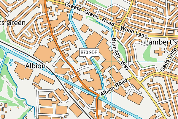 B70 9DF map - OS VectorMap District (Ordnance Survey)