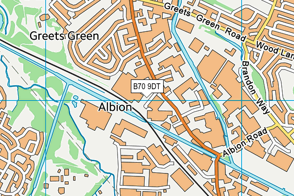 B70 9DT map - OS VectorMap District (Ordnance Survey)