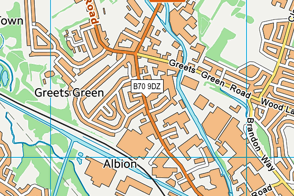 B70 9DZ map - OS VectorMap District (Ordnance Survey)