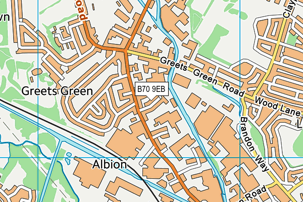 B70 9EB map - OS VectorMap District (Ordnance Survey)