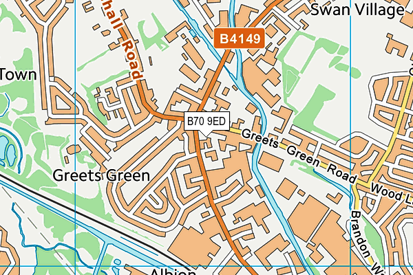 B70 9ED map - OS VectorMap District (Ordnance Survey)