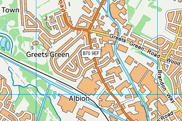 B70 9EF map - OS VectorMap District (Ordnance Survey)