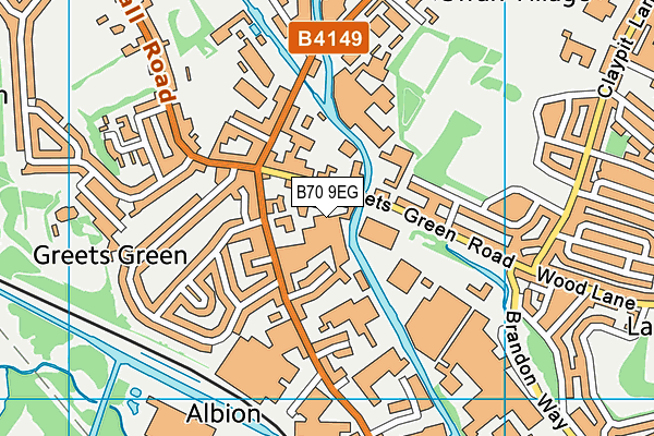 B70 9EG map - OS VectorMap District (Ordnance Survey)