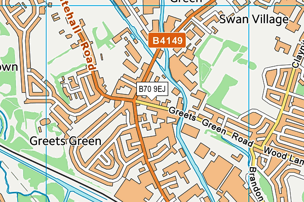 B70 9EJ map - OS VectorMap District (Ordnance Survey)