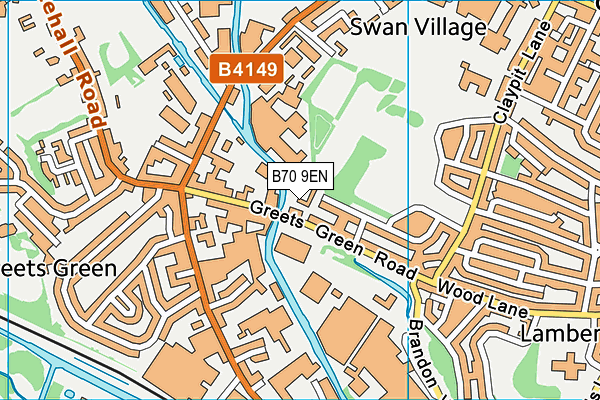 B70 9EN map - OS VectorMap District (Ordnance Survey)