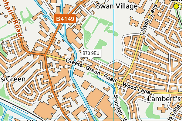 B70 9EU map - OS VectorMap District (Ordnance Survey)