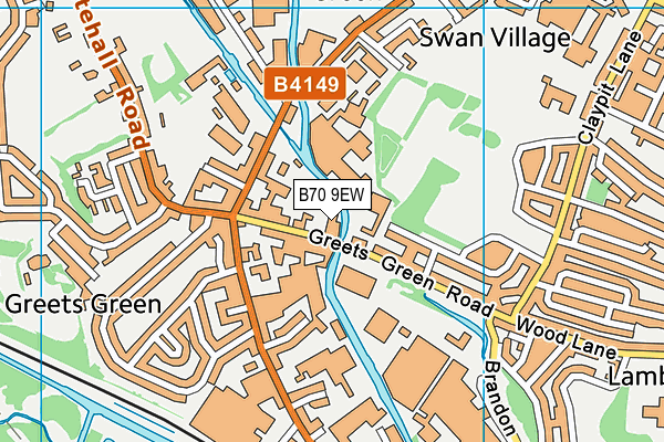 B70 9EW map - OS VectorMap District (Ordnance Survey)
