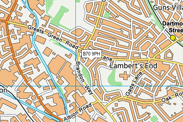 B70 9PH map - OS VectorMap District (Ordnance Survey)
