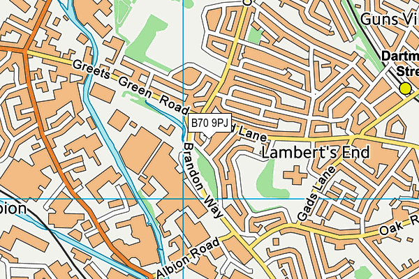B70 9PJ map - OS VectorMap District (Ordnance Survey)