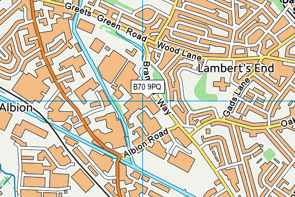 B70 9PQ map - OS VectorMap District (Ordnance Survey)