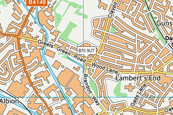 B70 9UT map - OS VectorMap District (Ordnance Survey)