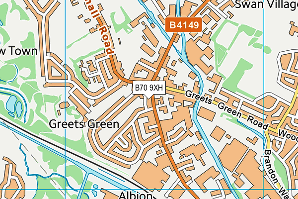 B70 9XH map - OS VectorMap District (Ordnance Survey)