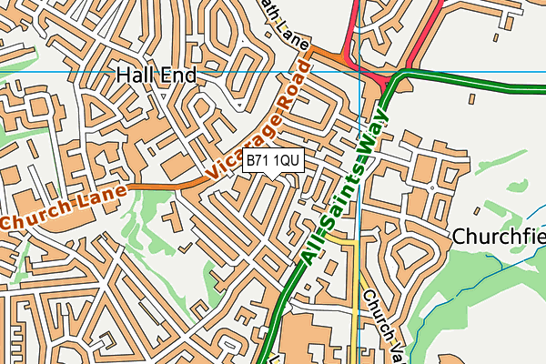 B71 1QU map - OS VectorMap District (Ordnance Survey)