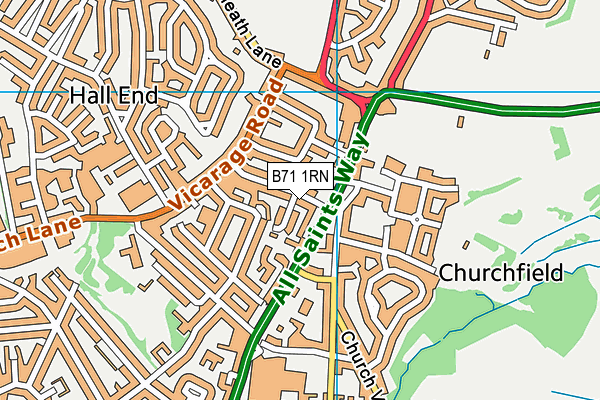 B71 1RN map - OS VectorMap District (Ordnance Survey)