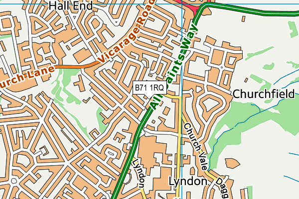 B71 1RQ map - OS VectorMap District (Ordnance Survey)