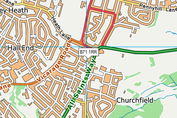 B71 1RR map - OS VectorMap District (Ordnance Survey)