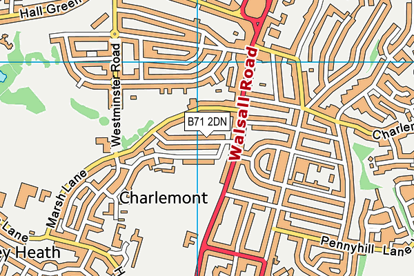 B71 2DN map - OS VectorMap District (Ordnance Survey)