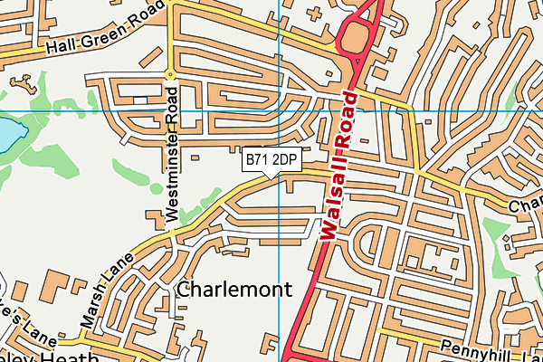 B71 2DP map - OS VectorMap District (Ordnance Survey)