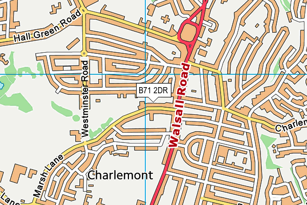 B71 2DR map - OS VectorMap District (Ordnance Survey)