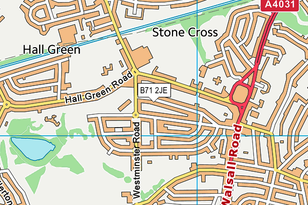 B71 2JE map - OS VectorMap District (Ordnance Survey)